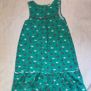 Green Whale-Print Sleeveless Dress for Kids